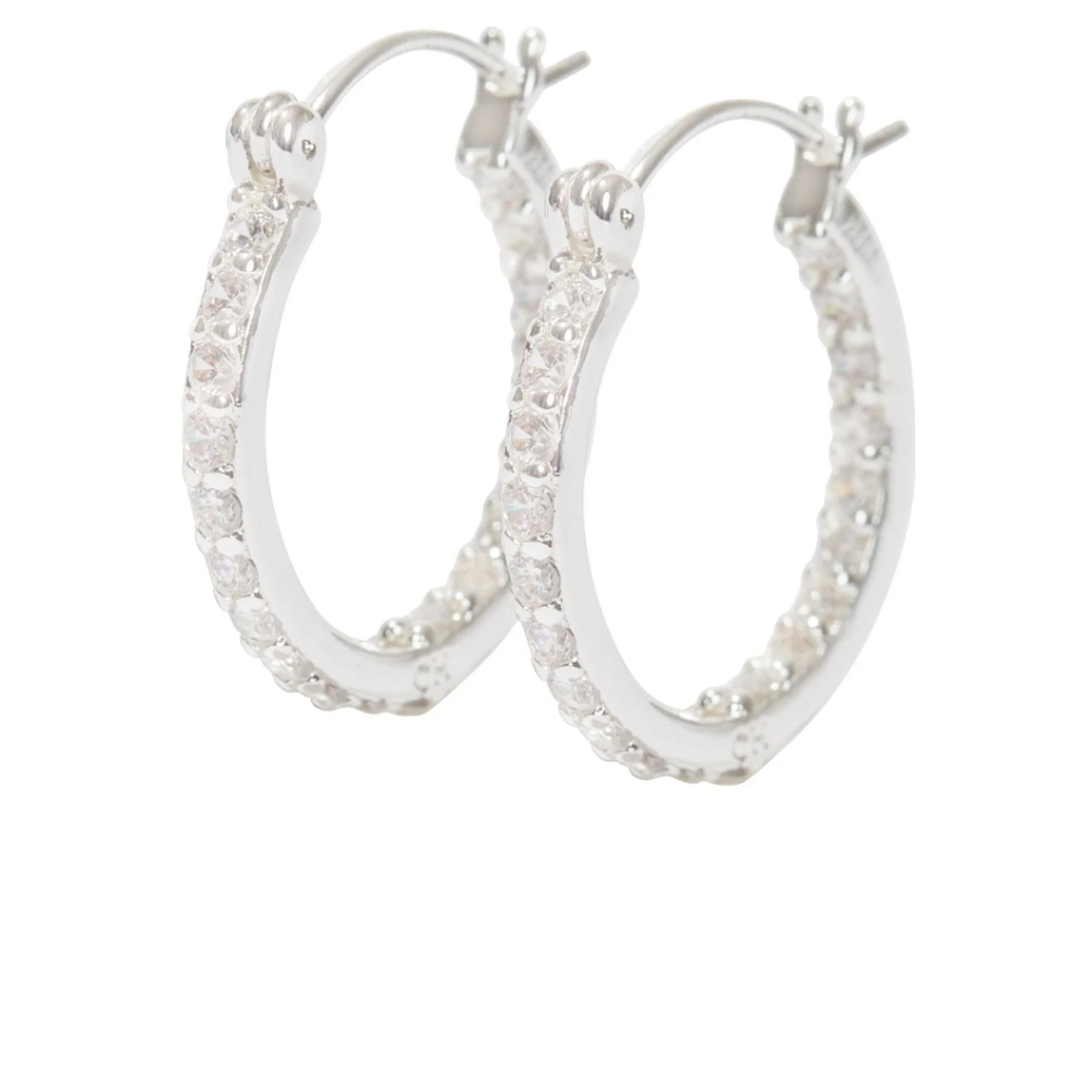 Crystal Haze Silver Hoop Earrings